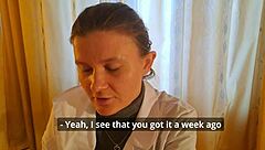 Young Russian doctor performs blowjob during appointment in ASMR POV style