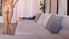 oh wow, i'm this beautiful young 18+ brunette getting all horny and athletic in my homemade fitness session, showing off my natural tits and cute body while i touch myself slowly.