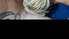 I bought a king bed and inaugurated it with my blonde friend, then we both got cum in mouth from my husband