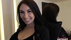 Oh man, inked brunette Ashley Wolf is stuffing her pussy with that dildo and rubbing her tits like crazy