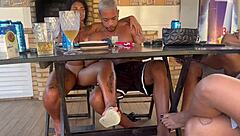 Incredible! Petite Brunette Latina Pornstar Gets Bent Over in Doggystyle Anal Fuck During Poolside Group Swap!