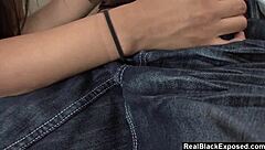 brunette teen jaslin bends over for doggystyle fucking with ebony boss and swallows cum to keep her job