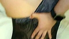 Amateur guy fucks his dancer girlfriend in lingerie without her knowing he records it. She has big ass from exercise in this sexy homemade scene.