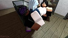 Woman leaves friend at door and enters store to see saleswoman riding big black cock. She touches him and joins for cowgirl fucking.