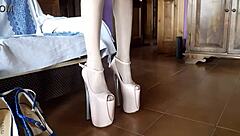 Patent leather shoes with very high heels are my passion. I love wearing them in pantyhose outfits.