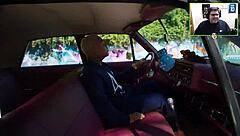 the black nerd guy picks up this skinny white girl and takes her to the garage for a rough pounding session