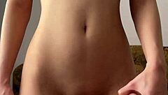 Horny Petite Teen Maiskii Films Herself Stripping Cute Outfit Fingering Shaved Pussy to Orgasm with Dildo Toy in Solo Reality Scene