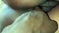 Amateur guy explores his landlady's big fat wet pussy with hands-on play