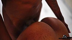 this sexy bitch spotted a black dude peeping on her and went for his huge black cock