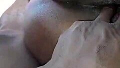 Amateur guy explores his landlady's big fat wet pussy with hands-on play