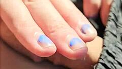 kontessa goes barefoot on the beach with driftwood, giving a handjob to that big canadian cock until cumshot