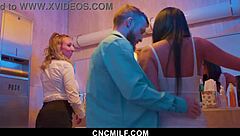 Milf Serves Anissa And Brick In Threesome With Bdsm Blowjob And Riding