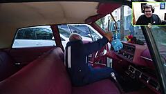 the black nerd guy picks up this skinny white girl and takes her to the garage for a rough pounding session