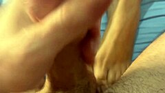 Pov latina step-sister delivers intense barefoot footjob with pretty toes until cum covers her feet