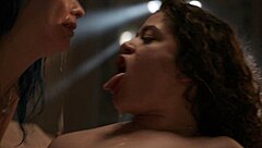 blue haired girl gets possessed by an alien creature, leading to intense encounters with her roommate