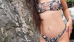 Why Is This Cute Hottie Flashing Boobs in Bikini on Beach?