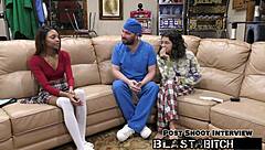 The narrative captures Solana as she sucks dick and gets fucked in a pov version with natural tits and shaved pussy