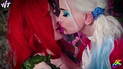 Watch Harley Quinn And Poison Ivy Dive Into Hardcore Cosplay With Strapon Anal And Wet Pussy Play!