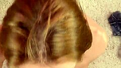 Cute blonde takes deep pounding and massive facial in pov style