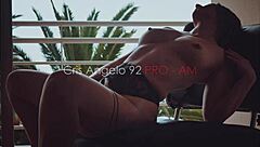 melany french amat gets her skinny ass fucked hard in leather lingerie during teletravail, spanking and orgasming like a slut