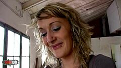 Can This Skinny French Blonde Milf Handle Anal For Cash In Warehouse?