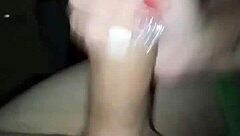 Oh man, we started watchin' porn and she just grabs my dick, massagin' it till I cum all over, like totally emptyin' me out!