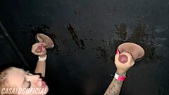 we gathered with friends at the swing house glory hole. everyone sucked and fucked eagerly while sharing creamy loads