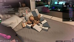 Oh man, getting so intimate with this snow bunny during sex with a follower - part 2! 😏