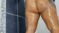 chubby girl masturbates in bathroom with squirting finish