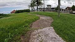 Nicoly Safada Seduces Firefighter on Beach and Rides His Cock in the Bushes