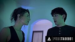 So Hailey Rose got caught with that messy cum facial from her BFF's stepdad and stepbro. Party's over!