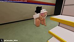 We snuck into the convenience store after closing and went wild with rough doggystyle fucking all night.