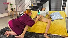 Step Mommy Caught Me and Milked My Cum with Honey Play Box Toy