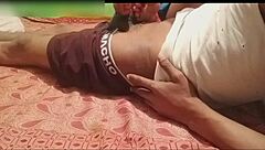 Desi Indian foot job with feet on lund chudai action