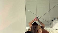 Hot Luiza Marcato unleashes intense morning blowjob and handjob on big cock with rough face fucking