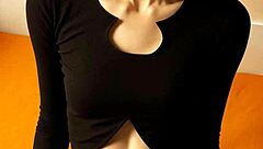 Fancy eastern european lingerie model shows off panties and barefoot style.