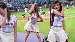 these sexy baseball cheerleaders are out there dancing with perfect bodies in their outfits