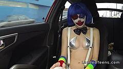 Teen in Clown Costume Banging Outdoor with Big Cock to Cumshot!