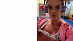 Amateur mature milf with big tits acts as femdom mistress in pov to flog her submissive slut.