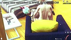 Japanese Spanking Chair Session with Intense Asian Jav Action