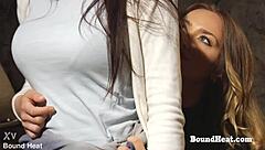 hey, check out this bent over big ass lesbian slave taking that strapon super deep in her pussy!