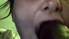 Deepthroat Sloppy Blowjob From Midget Slut On Huge Black Monster Cock