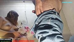 Ever wondered about a bartender delivering anal fuck with juicy pussy creampie in rough bedroom action?