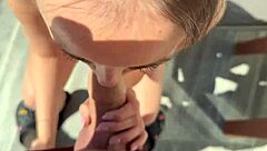 oh man, he's really punishing my mouth with that monster cock while i suck on those natural tits