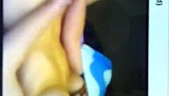 French SLUT Fanny EXPLORES her shaved pussy with dildo on WEBCAM in solo session