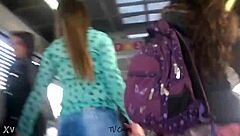 amateur upskirt views of big asses moving outdoors in skirts