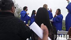 Alona catches stepdad scotty fucking lily and surprisingly joins the threesome at grad party