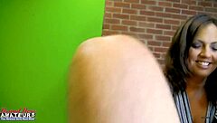 Come on, suck this dick, says busty brunette Kayla before getting her twat and butt fucked hard.