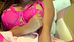 Masturbating in lingerie until I cum hard with my natural tits shaking