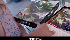 I feel so horny as stepsiblings play dungeons and dick with deepthroat blowjob orgasm